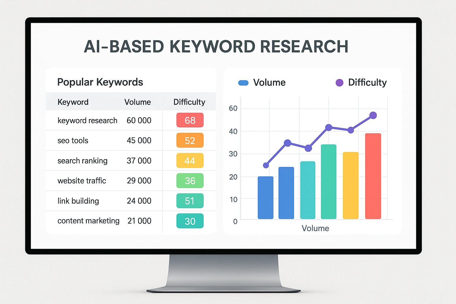 Semrush ve Surfer SEO ile anahtar kelime araştırması ekran görüntüsü