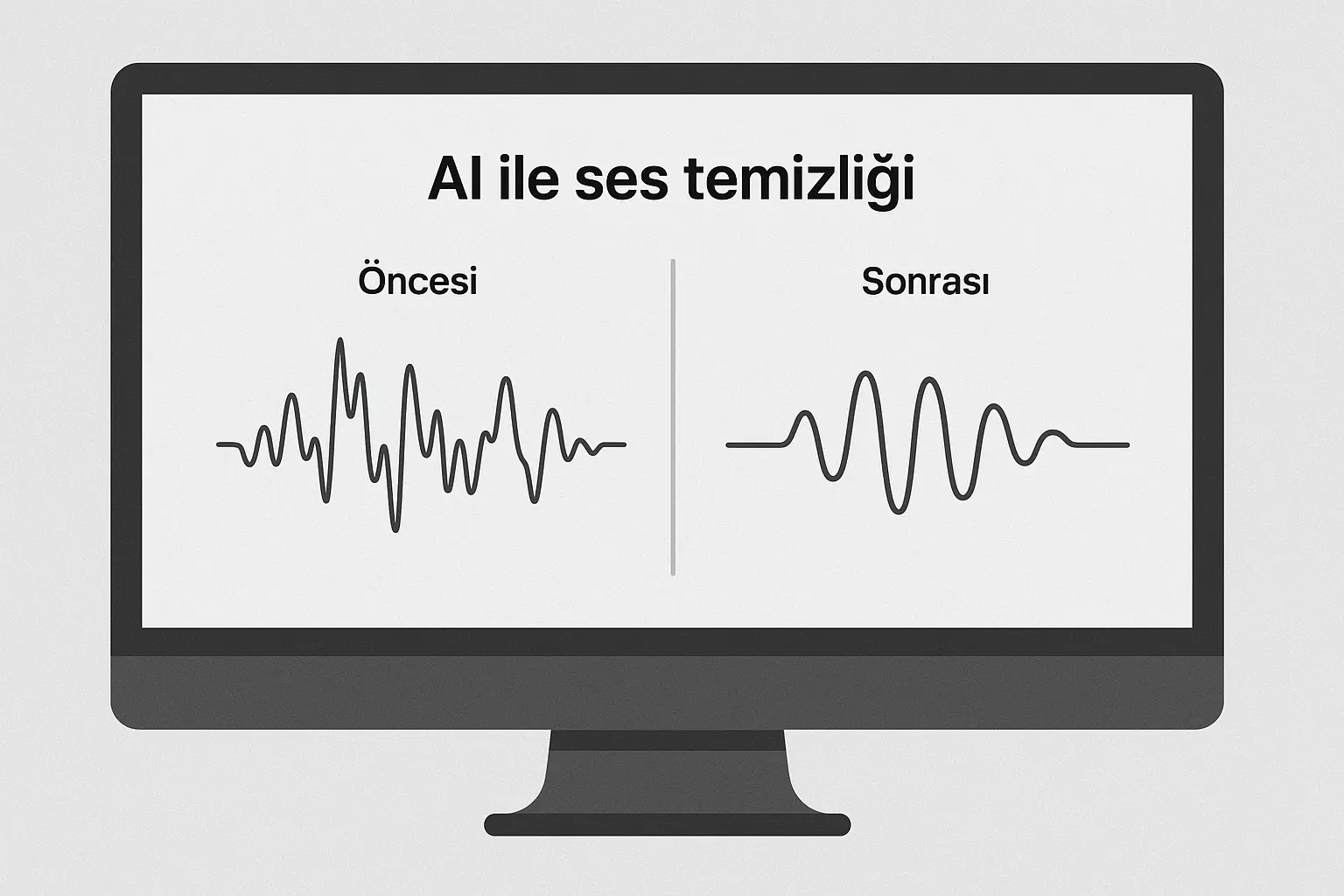 AI ile podcast başlamak ve ses kaydı temizliği öncesi ve sonrası