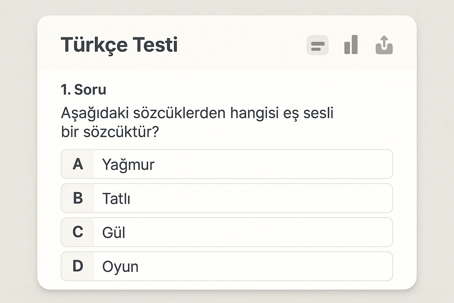 Online eğitim hazırlama sürecinde kullanılan interaktif quiz ve test ekranı