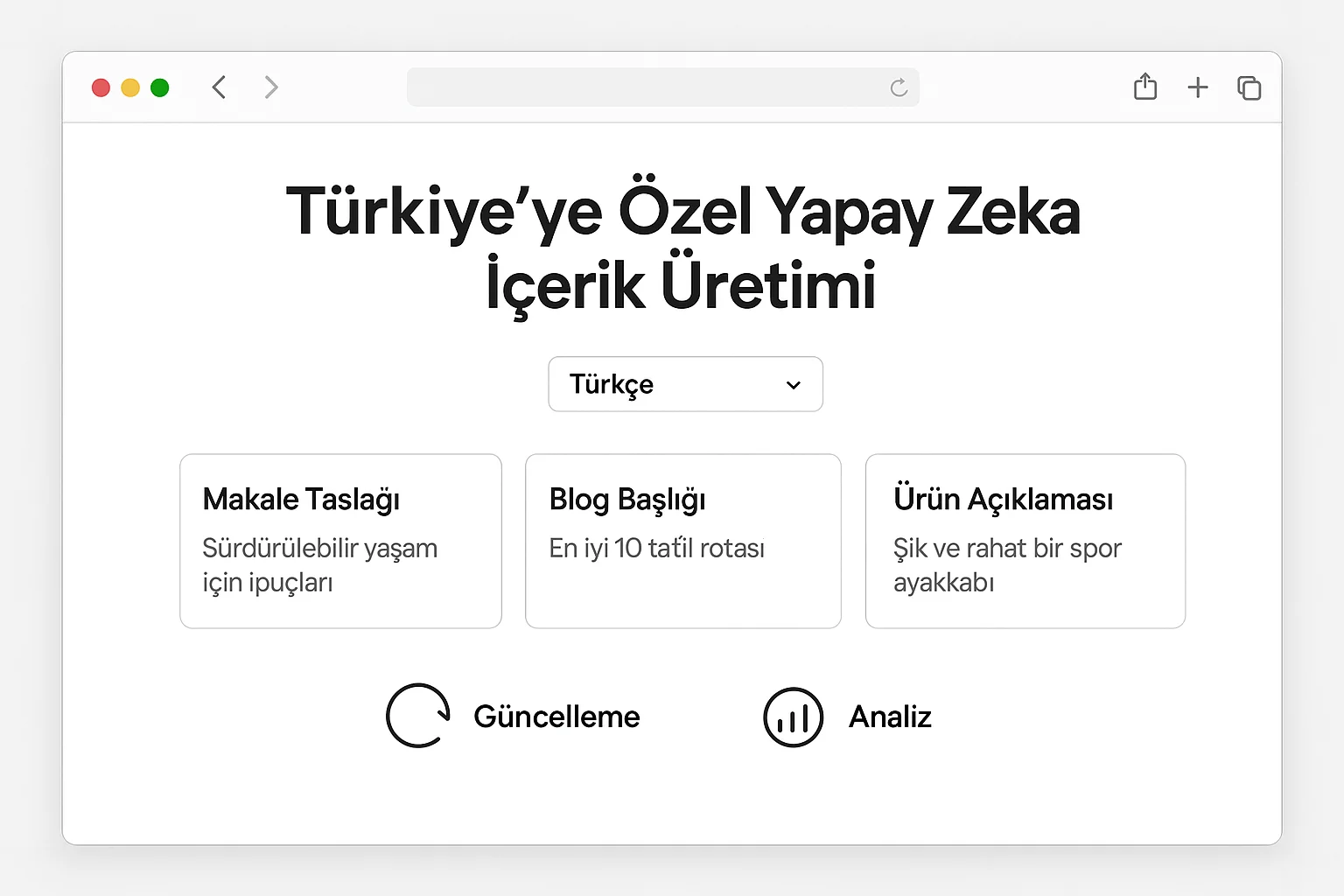 Türkiye’ye özel yapay zeka ile içerik üretimi ve metin türleri